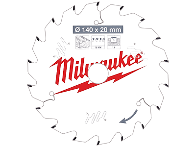 Milwaukee Rundsavklinge PW 140×20×1.6mm 18ATB