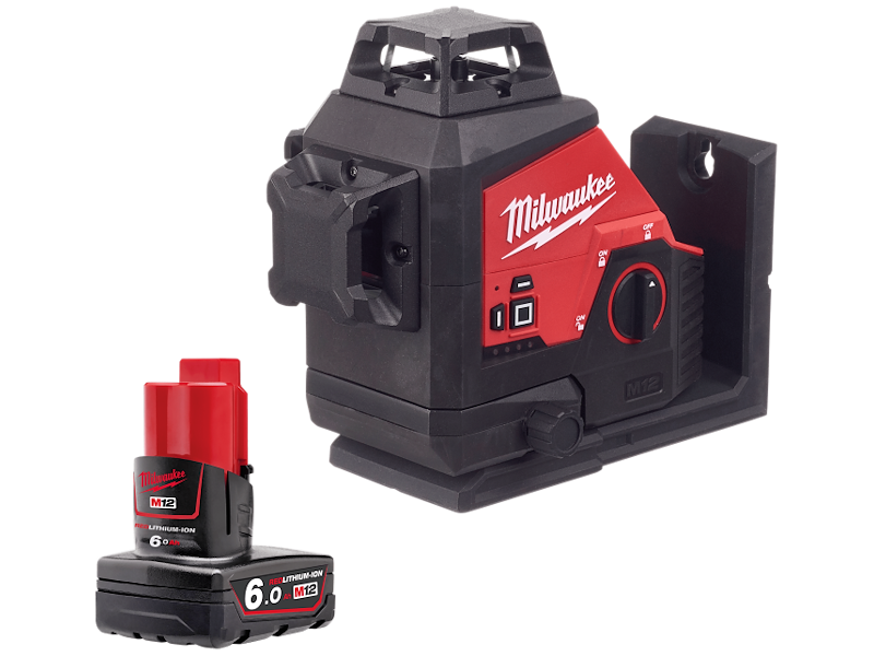 Milwaukee Laser 3-plans 360° grøn, powerpack M12 3PL-601C