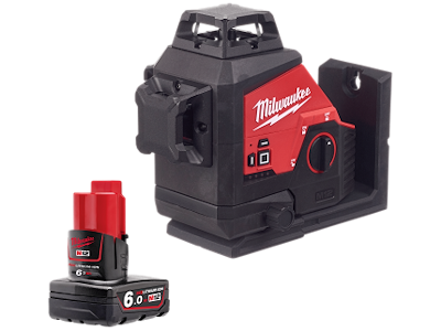Milwaukee Laser 3-plans 360° grøn, powerpack M12 3PL-601C