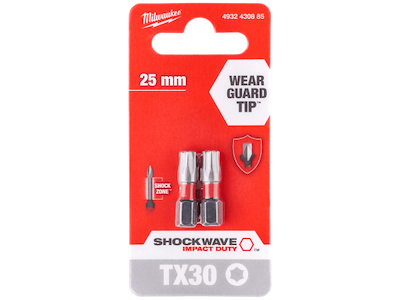 Milwaukee Slagbits Shockwave Impact Duty TX30×25mm pk/2