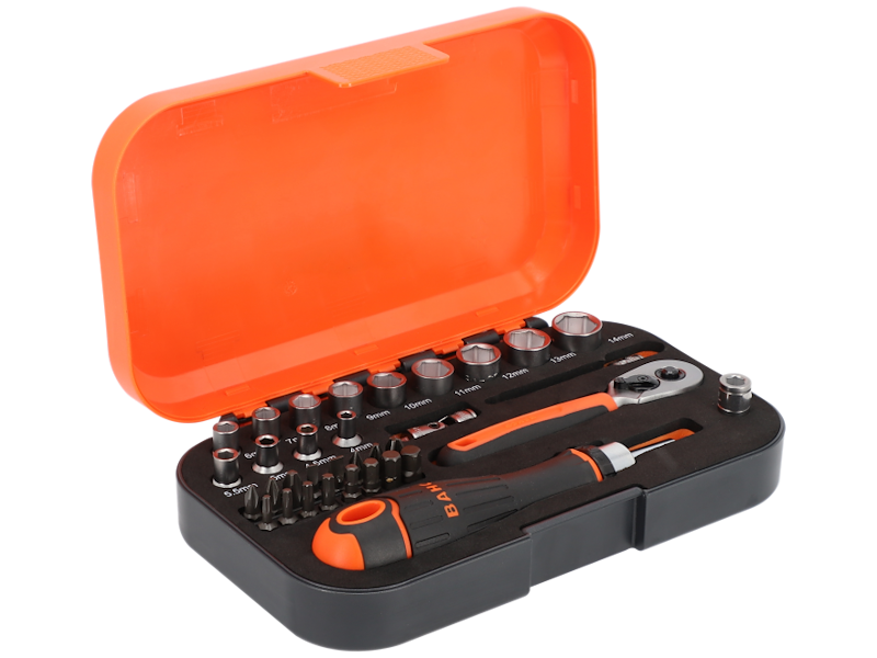Bahco Topnøglesæt m/bits S34MC8H 1/4", 34 dele