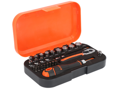 Bahco Topnøglesæt m/bits S34MC8H 1/4", 34 dele