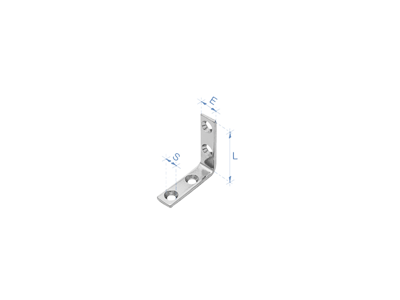 Vinkel rustfri AISI 304. 3 x 31 x 12 MM