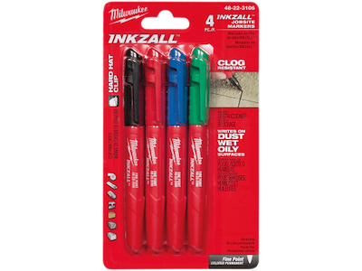 Milwaukee Inkzall speedmarker, fin spids, 4stk ass. farve
