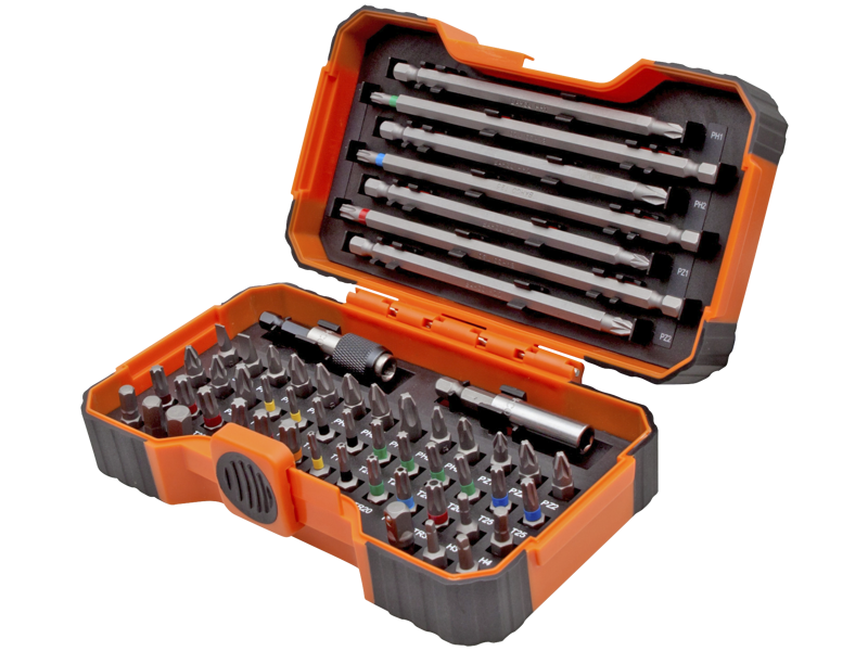 Bahco Bitssæt 54 dele, lange/korte bits og 2 bitsholdere