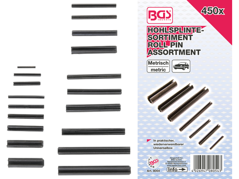 Hule splitstifter / fjederstiftsortiment | 450 stk.