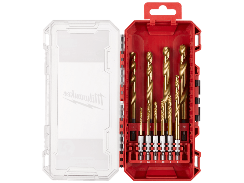 Milwaukee Metalbor HSSG-TiN 1/4" 6kt skaft 3-10mm, sæt 10stk