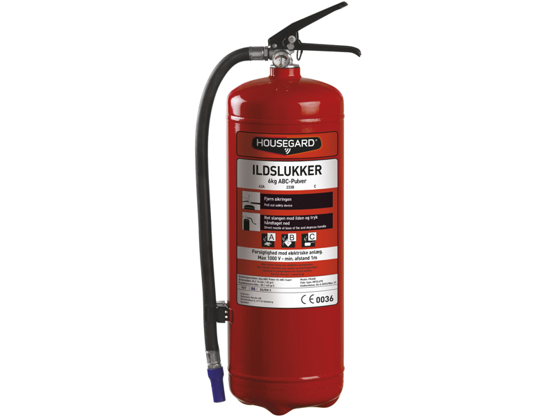 Housegard Pulverslukker 6 kg kl. 43A 233B C