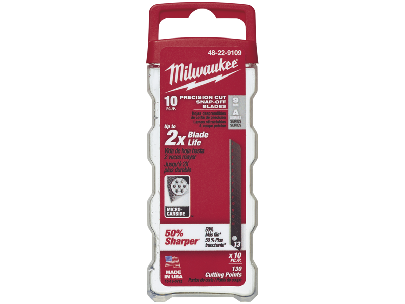 Milwaukee Knæk-af blad t/hobbykniv 9mm pk/10