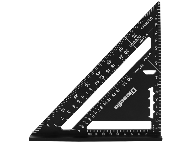 Diesella Speedvinkel 0-90° 185×185mm sortoxideret aluminium