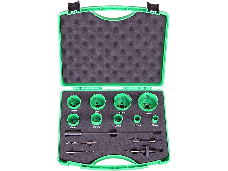 DJ Tools Hulsavsæt HSS-Co8, 9stk 19-64mm m/holdere