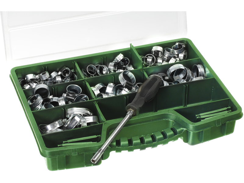DJ TOOLS spændebåndssortiment rustfri 135stk