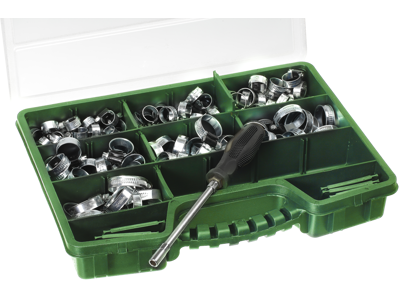 DJ TOOLS spændebåndssortiment rustfri 135stk