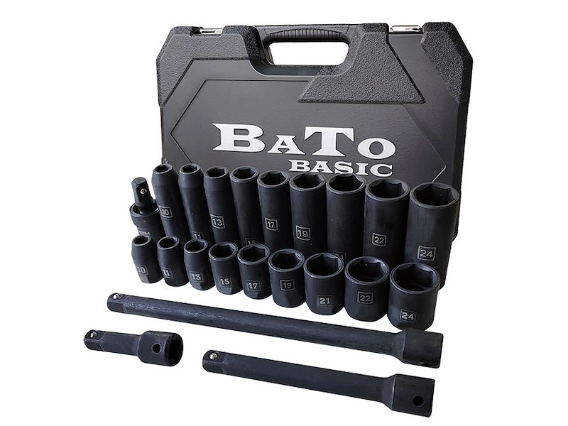 Bato Krafttopsæt 1/2" kort/lang 10-24mm