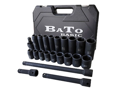 Bato Krafttopsæt 1/2" kort/lang 10-24mm