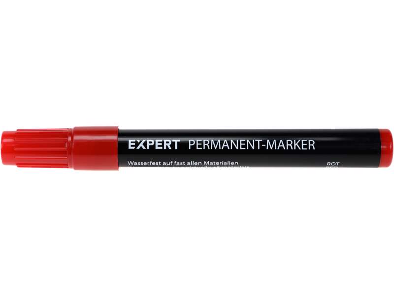 Expert Permanent Marker rød, rund spids 1-3 mm