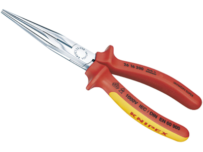 Knipex Fladrundtang m/skær VDE 26 16 200mm
