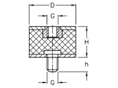 VIBRATIONSDÆMPER 25-25-2 M6x18/M6