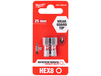 Milwaukee Slagbits Shockwave Impact Duty HEX8×25mm 2stk