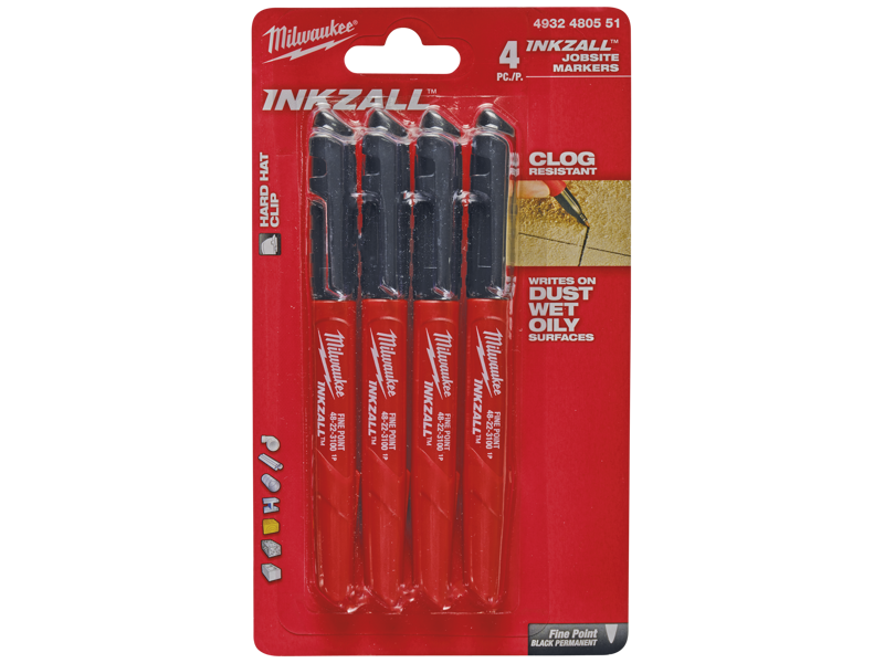 Inkzall speedmarker, fin spids, sort 4stk