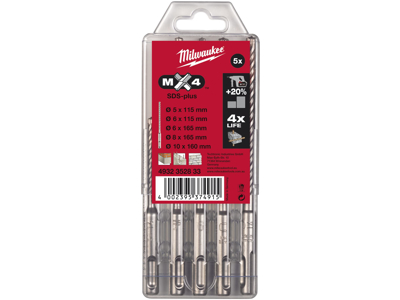 Milwaukee Hammerbor SDS+ MX4 sæt 5-10mm pk/5