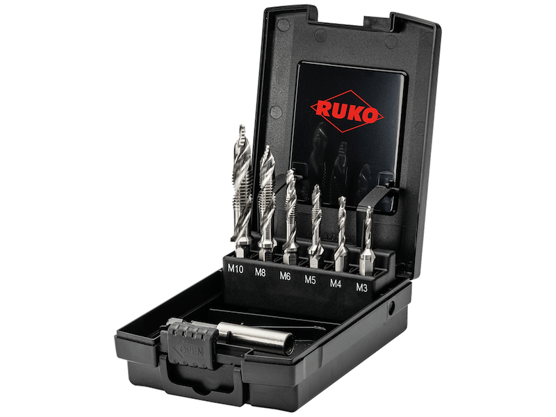 Ruko Kombitapsæt HSS 1/4" 6kt M3-10 FlowStep