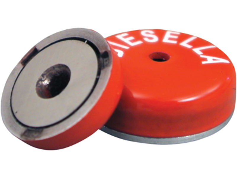 Pottemagnet ø28,5 × 8,75mm hul 4,75