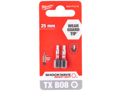Slagbits Shockwave Impact Duty TX/BO8×25mm pk/2