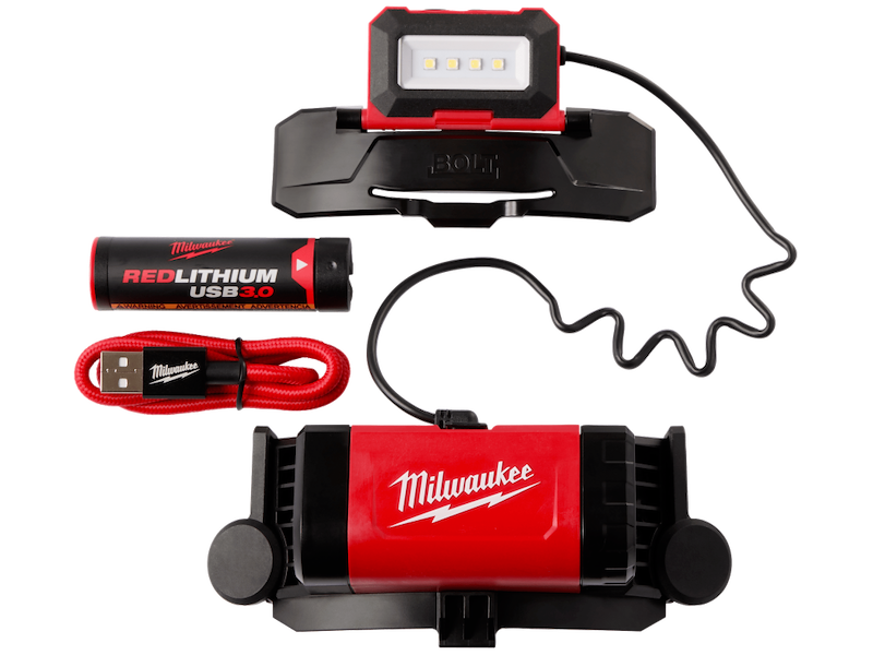 Milwaukee Pandelampe t/Bolt hjelm 600lm genopl L4 BOLTHL-301